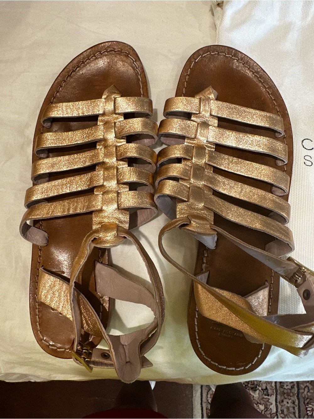 Ancient Greek Capri Positano  Rose gold gladiator  Strappy Sandals